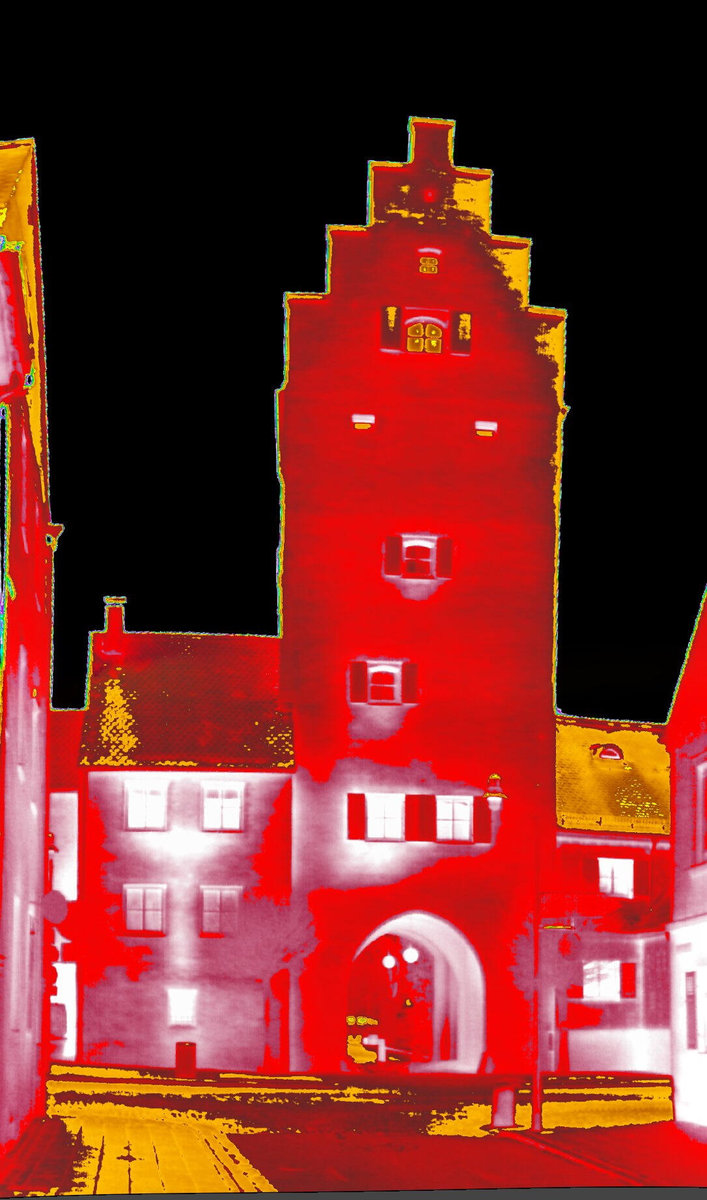 Wärmebildaufnahme „Taschenturm“ von Ingenieurbüro Müller Thermografie und Leckortung