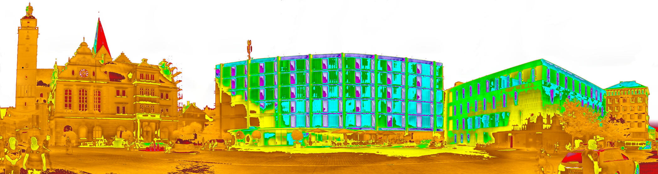 Wärmebildaufnahme „Rasthausplatz“ von Ingenieurbüro Müller Thermografie und Leckortung